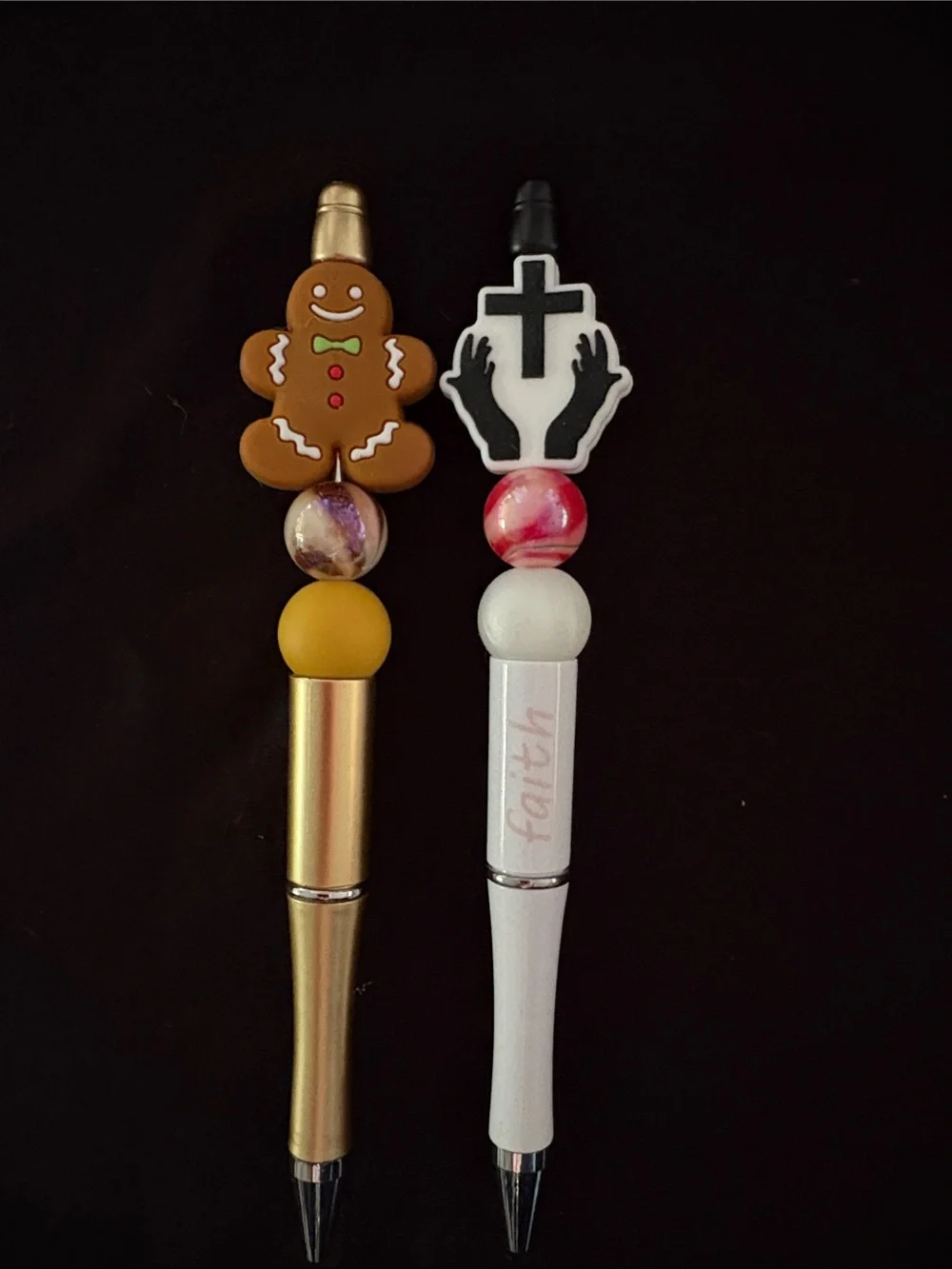 Assorted Decorative Refillable Beaded Pens Set of 6